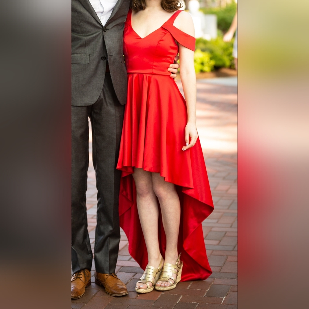 Red high-low Formal dress by Sequin Hearts, size 1